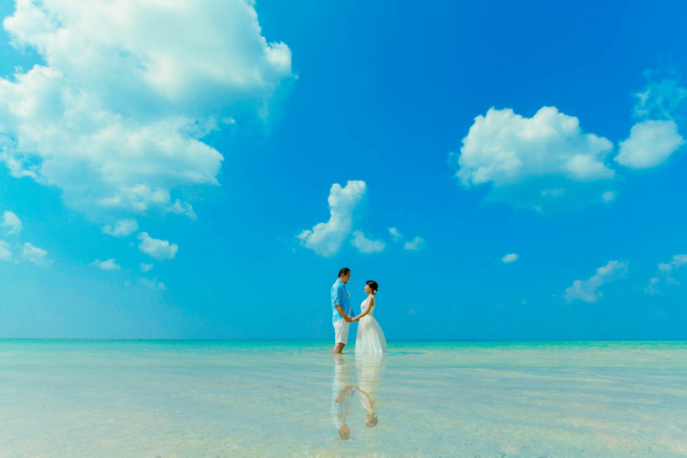 遠浅で穏やかな海