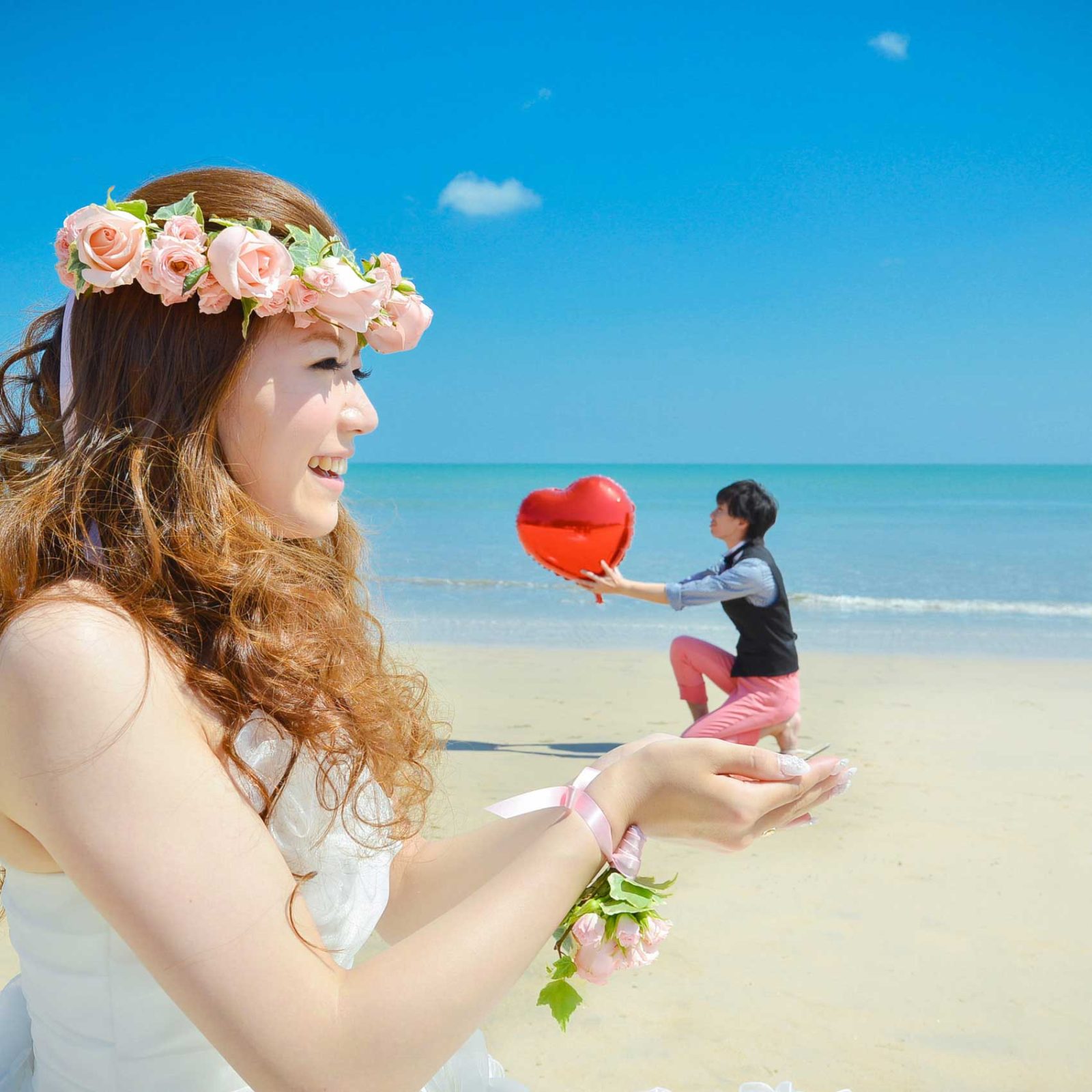 遠近法で手乗り花婿