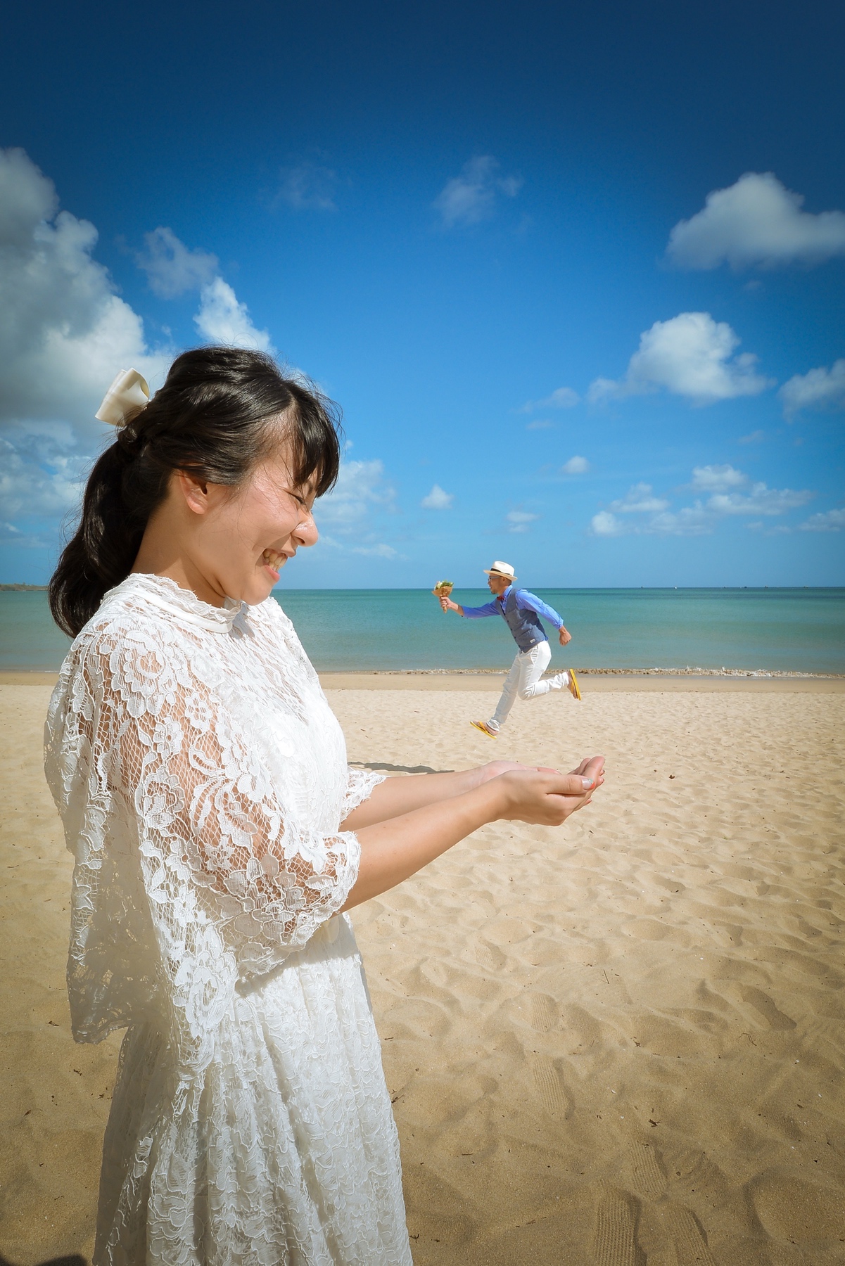 遠近法で手乗り花婿