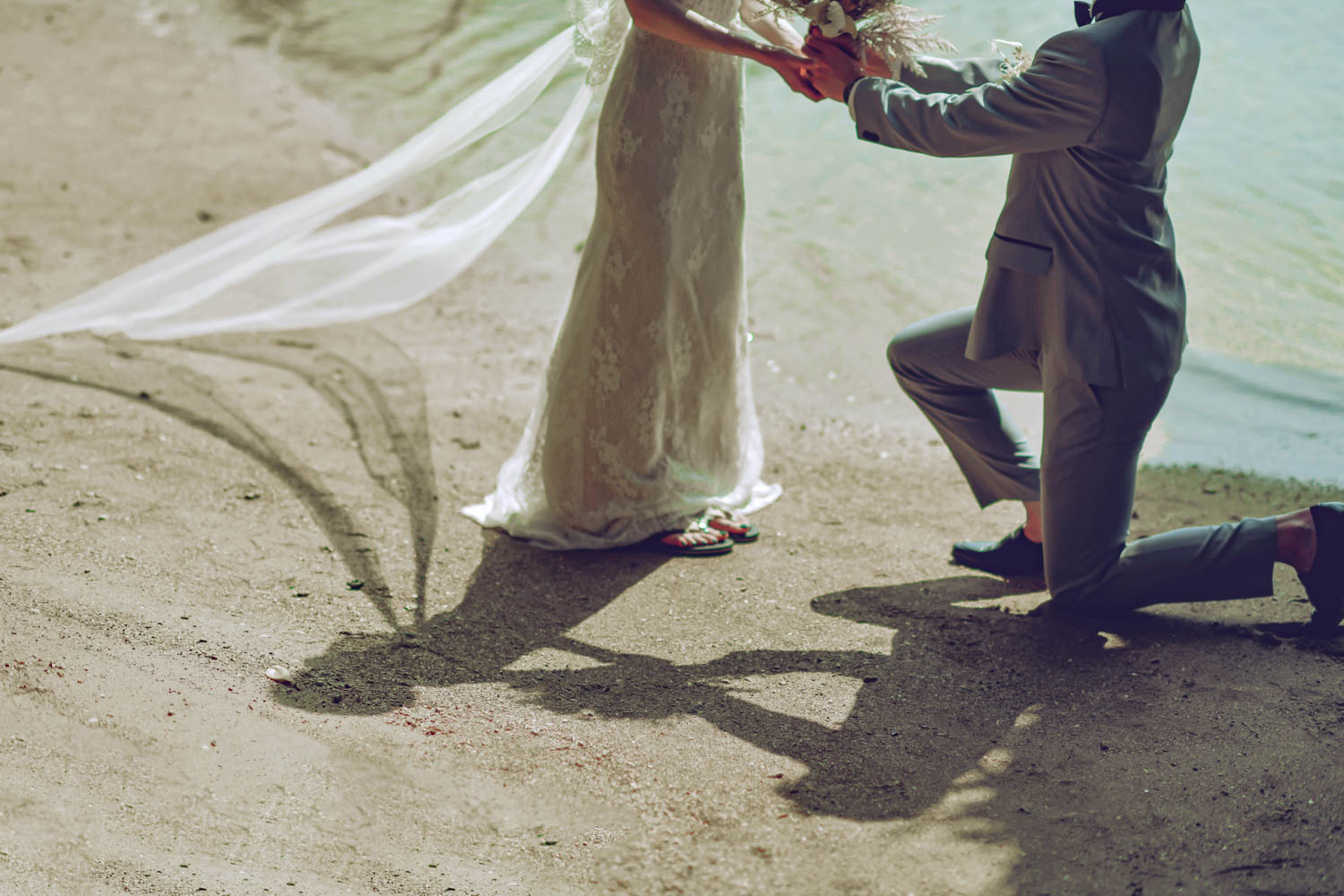 プロポーズショットを影に映して