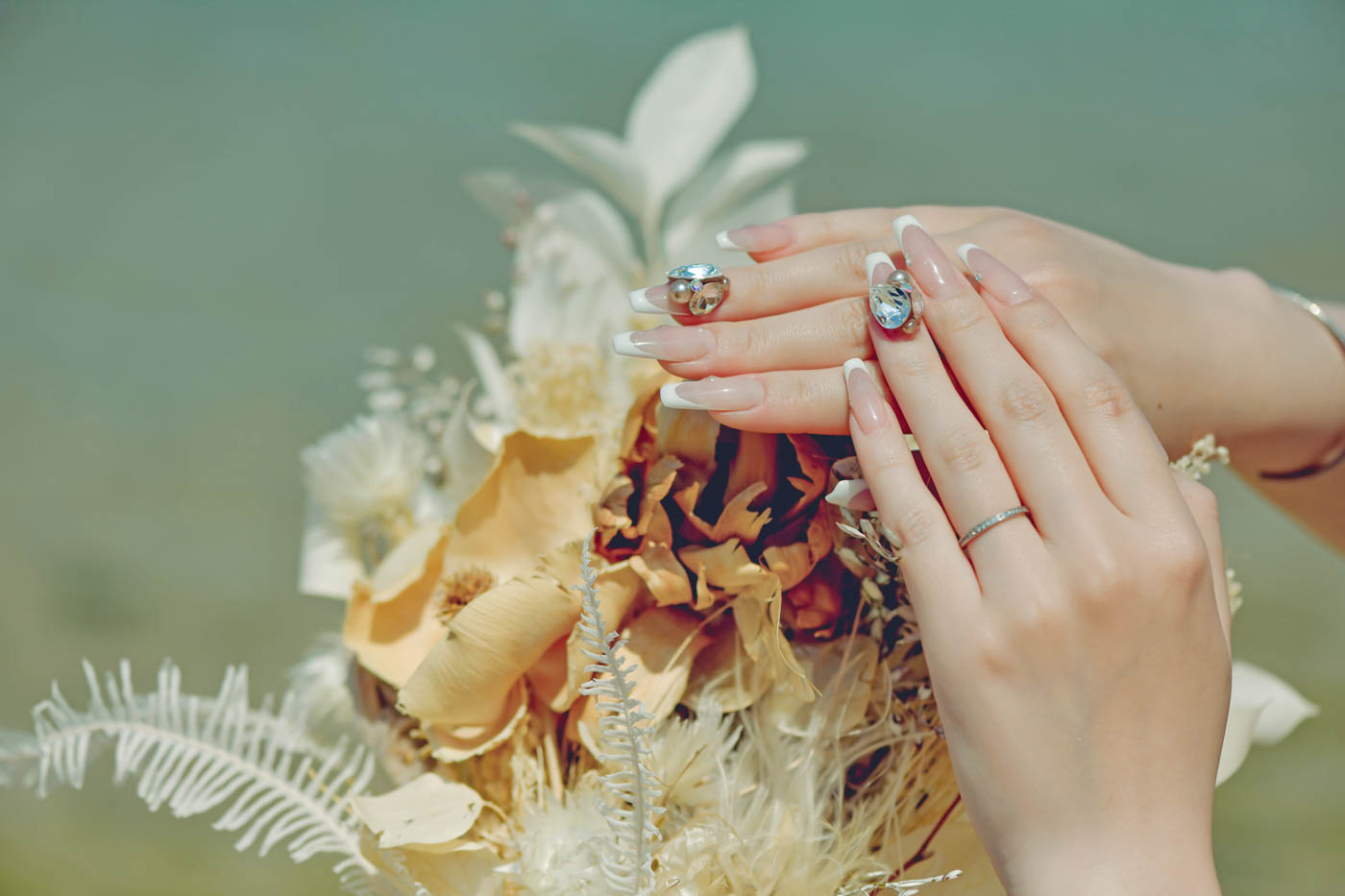 レンタルブーケと手元のショット